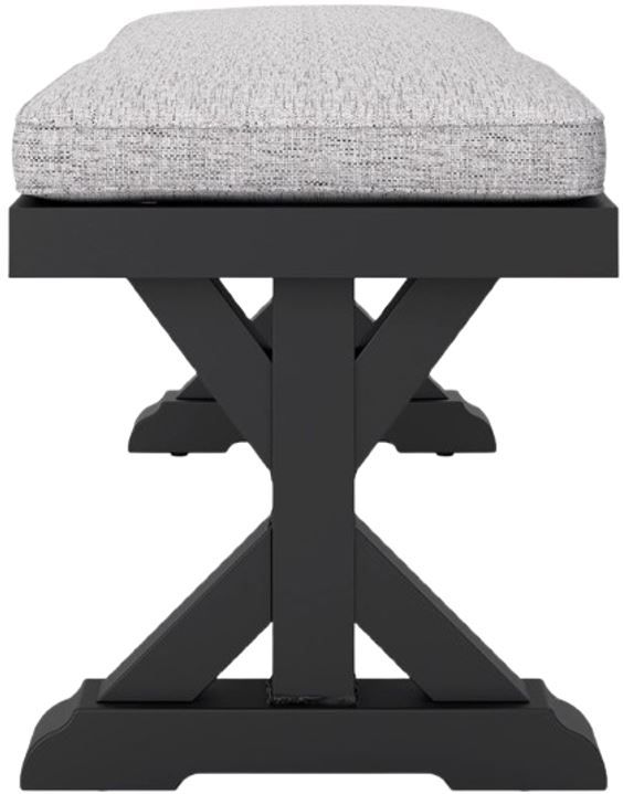 Signature Design by Ashley® Beachcroft Black/Light Gray Aluminum/Fabric/Resin Outdoor Bench-2
