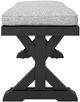 Signature Design by Ashley® Beachcroft Black/Light Gray Aluminum/Fabric/Resin Outdoor Bench-2