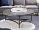 Modus Furniture Lyon Natural Coffee Table with Brushed Bronze Base-1