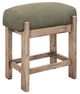 International Furniture Direct White Balam Olive Green Accent Stool-0