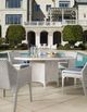 Century® Tangier Stone Top Octagonal Outdoor Dining Table with Chalk White Base-2