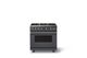 Viking® 5 Series 36" Cast Black Pro Style Gas (LP) Range with Polished Chrome Trim-3