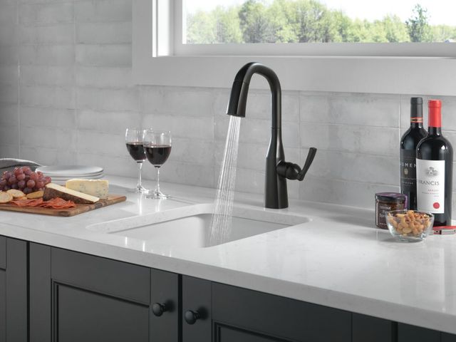 Delta Stryke® Matte Black Single Handle Bar/Prep Faucet-1