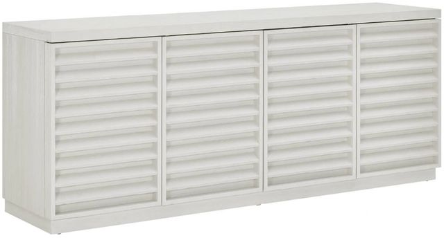 Universal Explore Home™ Oasis White Sandblasted Quartered Pine 82" Shoreline Credenza-0