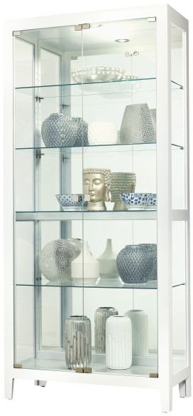 Howard Miller Danica IV White Curio Cabinet Farnham s Furniture Galleries Casper Wyoming