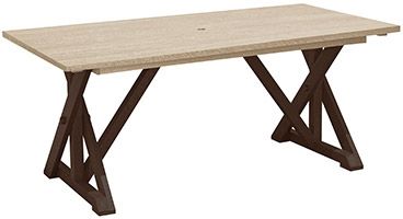 C R Plastics Harvest Chocolate/Beige Dining Table-0