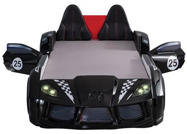 Furniture of America® Trackster Black Twin Car Bed-2