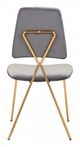 Zuo® Chloe Gray/Gold Dining Chair-4