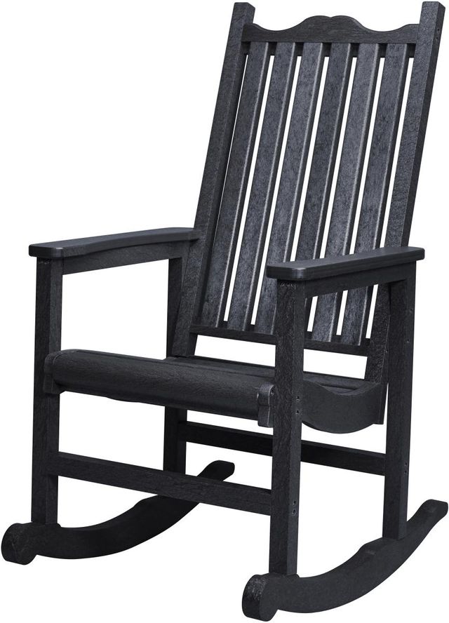 C.R. Plastic Generation Line Black Porch Rocker-1