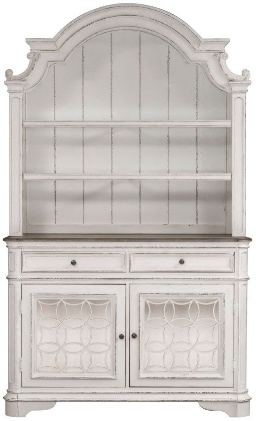 Liberty Furniture Magnolia Manor Antique White/Weathered Bark Hutch and Buffet-2