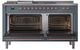 Ilve® Nostalgie II Noblesse 60'' Blue Gray Pro Style Dual Fuel Range with Copper Trim-2