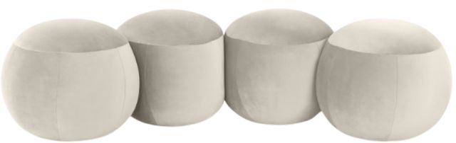 Meridian Furniture Apollo Cream 65" Velvet Upholstered Bench-1