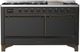Ilve® Majestic III 60" Graphite Matte Pro Style Dual Fuel Liquid Propane Range with Solid Door and Burnished Trim-0
