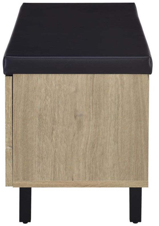 Coaster® Brixton Black/White Oak Entryway Shoe Storage Bench-4