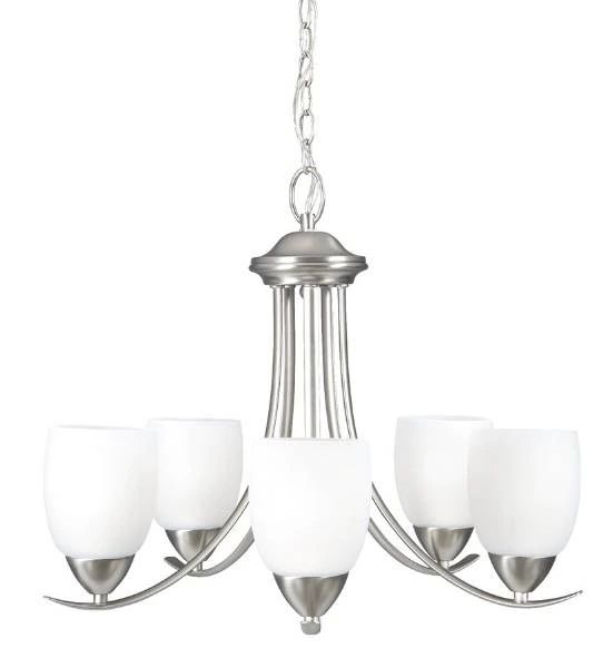YHD Mirror Lake Brush Nickel 5-Light Chandelier-0