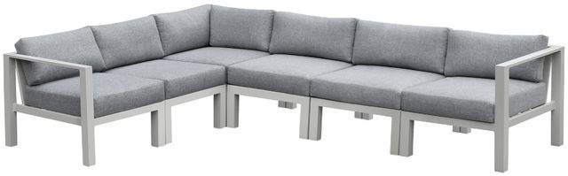 Intercon Nash 6-Piece Buff Aluminum/Fabric Outdoor Sectional Set-2