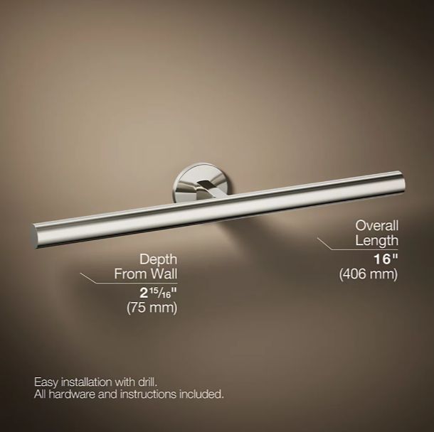 KOHLER® Components® Vibrant Polished Nickel Double Towel Arm-2