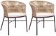 Zuo® Modern Freycinet 2-Piece Brown/Natural Steel Outdoor Dining Arm Chair Set-0