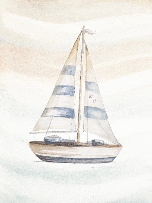 Classy Art Ocean Oasis Little Sail I by Patricia Pinto Wall Art-0