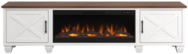 Legends Home Real Cozy Liberty Bourbon/Jasmine White 95" Fireplace Console-3