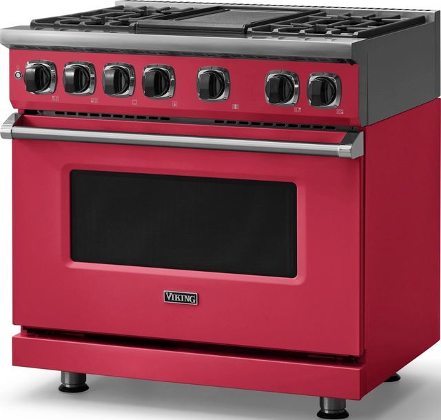 Viking® 7 Series 36" Valentine Pro Style Dual Fuel Range with Griddle-3