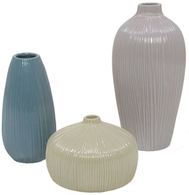 Signature Design by Ashley® Eiderman 3-Piece Blue/Gray/Green Vase Set-0