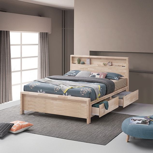 Furniture of America® Grange White Wash Full Storage Panel Bed-1
