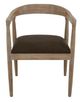 International Furniture Direct Natural Teca Stained White Arm Chair-1