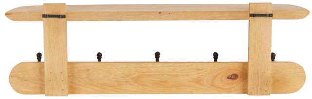 Deco Marche Brown Single Shelf Wall Hook with 5-Hooks-2