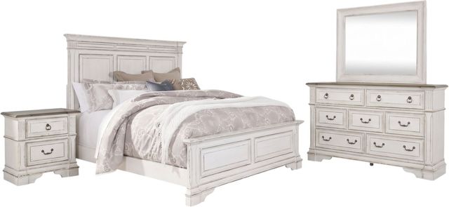white bed brown dresser Liberty Furniture Abbey Park 4-Piece Antique White/Weathered Queen Bedroom Set | Dewey Furniture Italian Size WOMEN:IT42|M WHERE TO USE This trendy Button-down Black Denim Maxi