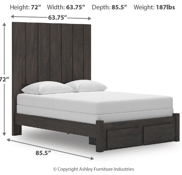 Signature Design by Ashley® Fraluna Charcoal Queen Storage Panel Bed-2