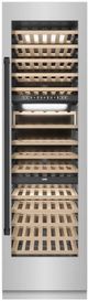 ZLINE Autograph Edition 24 in. 12.4 Cu. Ft. Triple Zone 100 Bottle Column Wine Cooler in Stainless Steel and Matte Black Accents-0