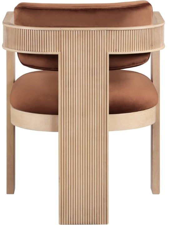 Meridian Furniture Sacha Cognac/Natural Velvet Upholstered Dining Chair-4