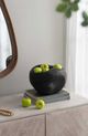 A & B Home Black Teak Wood Bowl with Curved Design-5