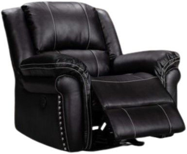 Milton Greens Stars Black PU Power USB Recliner Chair with Stitching Design-1