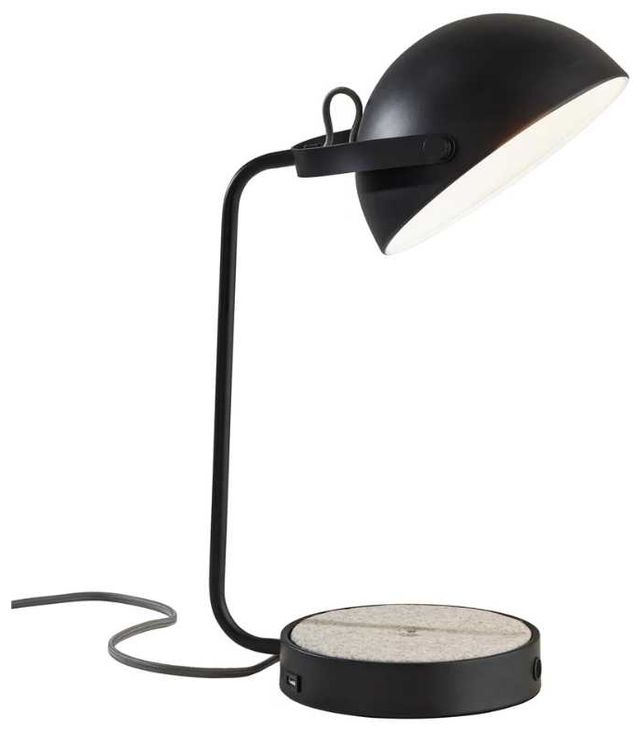 Adesso® Brooks Black Charging Desk Lamp-0