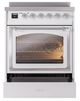 Ilve® Nostalgie II Noblesse 30'' White Pro Style Induction Range with Chrome Trim-3