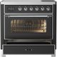 Ilve® Majestic III 36" Graphite Matte Pro Style Induction Range with Triple Glass Door and Chrome Trim-2