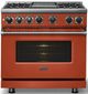 Viking® 7 Series 36" Spiced Cider Pro Style Dual Fuel Range with Griddle-2