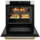 ZLINE Autograph Edition Professional 30" Satin Stainless Steel True Convection Single Wall Oven with Air Fry and Self Clean with Polished Gold Helix Handle -3