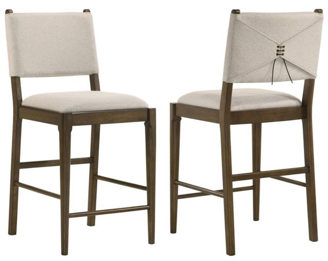 Coaster® Ottowa 2-Piece Brown/Light Tan Upholstered Counter Stool Set-0