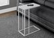 Monarch Specialties Inc. White Metal Frosted Glass Top Accent Table-1
