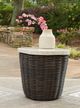 Signature Design by Ashley® Kimora Beige/Dark Brown Wicker Outdoor End Table-3