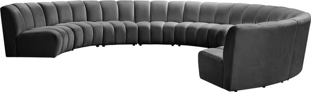 Meridian Furniture Infinity 9-Piece Grey Velvet Modular Sectional-1