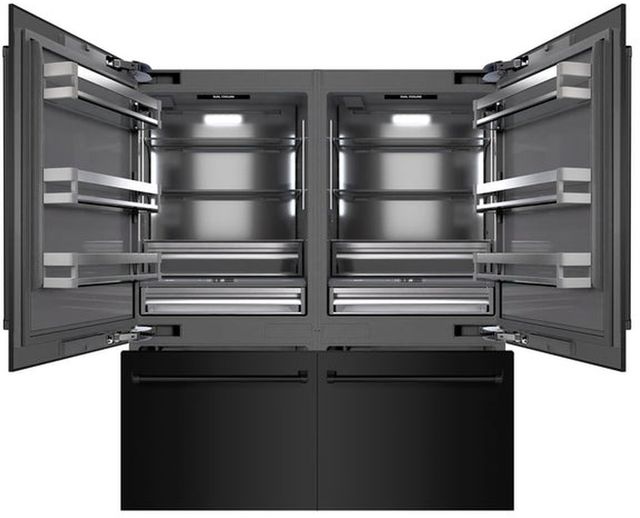 ZLINE 72" 39.6 Cu. Ft. Black Stainless Steel Built-In French Door Refrigerator with Water Dispensers, Ice Makers, and Graphite Gray Interior-2