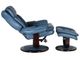 BarcaLounger® Roscoe Roman Blue Swivel Reclining Pedestal Chair and Ottoman Set-3