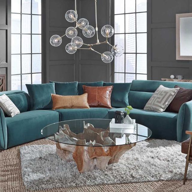 Classic Home Hailey Glass Top Coffee Table with Natural White Wash Base-1