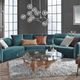 Classic Home Hailey Glass Top Coffee Table with Natural White Wash Base-1