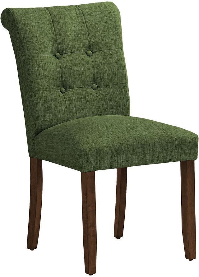 Monarch Specialties Inc. 2-Piece Green/Walnut 38" Upholstered Dining  Side Chairs Set-0