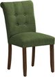 Monarch Specialties Inc. 2-Piece Green/Walnut 38" Upholstered Dining Side Chairs Set-0